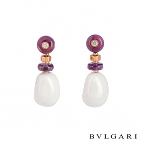 Bvlgari Rose Gold Diamond & Multi-Gem Mediterranean Eden Earrings